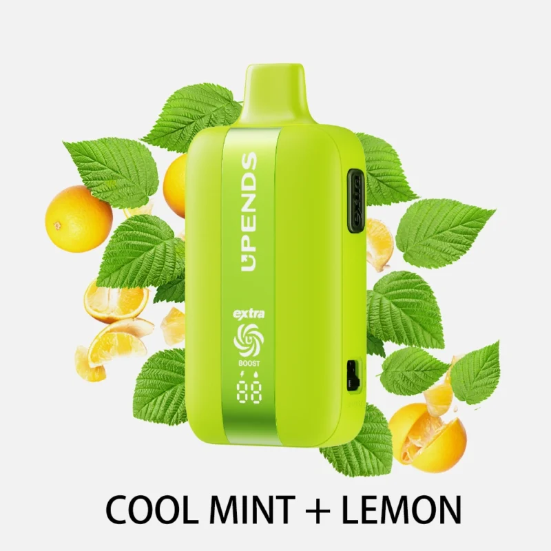 UPENDS UP7 – 35,000 Puffs, Extra Button for Dual Flavor, Cool Mint + Lemon