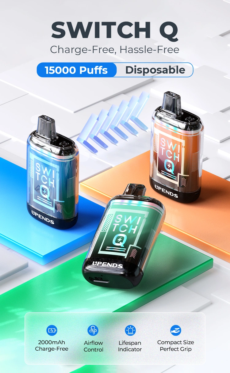 SWITCH Q Disposable Vape Top Banner: 1.Charge-Free, Hassle-Free, 15000 Puffs Disposable Vape